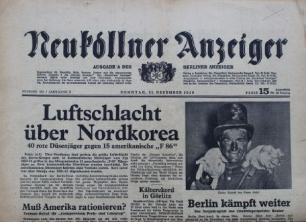 "Neukoellner Anzeiger" Society-Magazine 1950 Volkswagen-Motiv (9233)